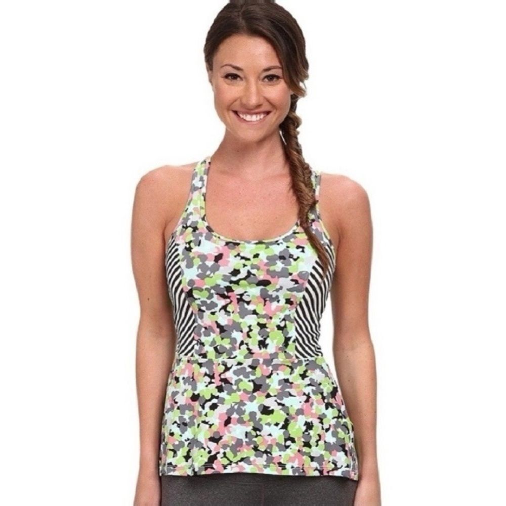 Spanx Floral and Stripe Print Racerback Tank S